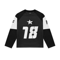 JS7 - MONOCHROME "18" JERSEY BOXY SWEATER - BLACK/WHITE