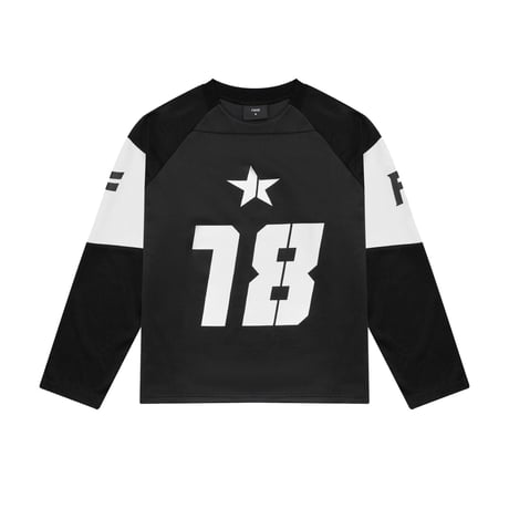 JS7 - MONOCHROME "18" JERSEY BOXY SWEATER - BLACK/WHITE