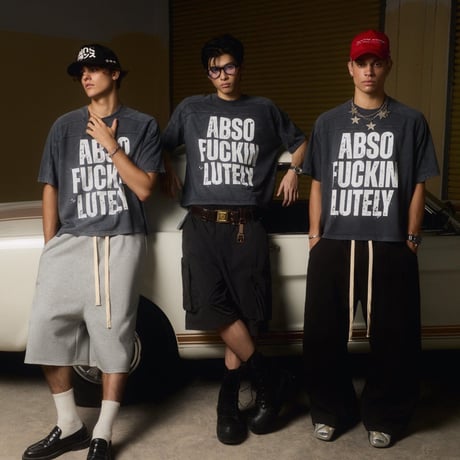 TWG31 - "ABSOFCKINLUTELY" WASHED BOXY TEE - NAVY