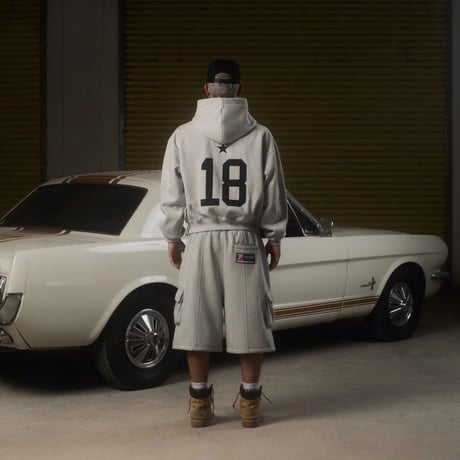 【Asia Model Festival2025】 HD12- BALANCE NUMBER DOUBLE ZIP HOODIE - LIGHT GRAY VER2