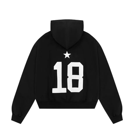 HD10 - BALANCE NUMBER DOUBLE ZIP HOODIE - BLACK