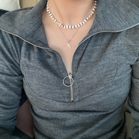 dot baroque pearl necklace / silver925