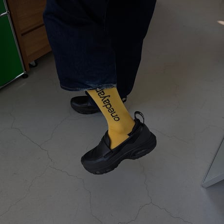 merino border socks / merino logo socks