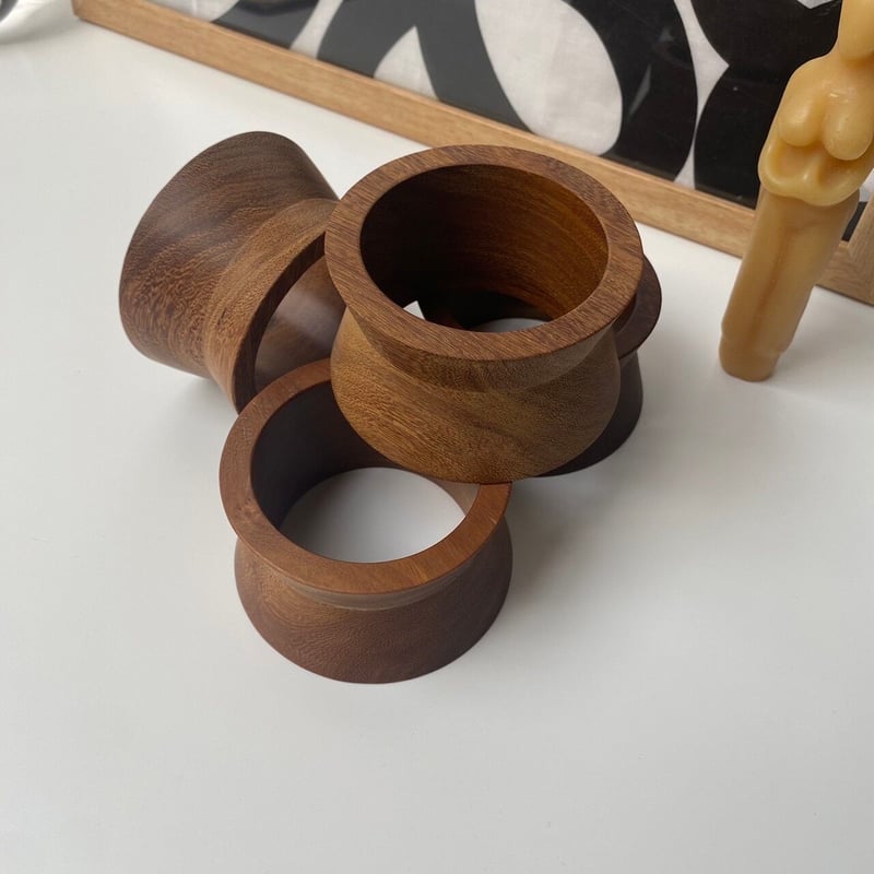 dent wood bangle / brown | yurikaakutsu