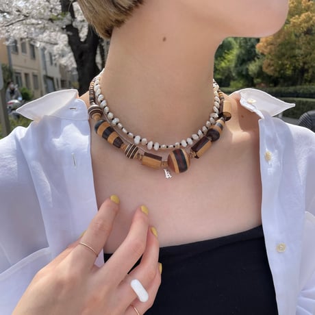 dot baroque pearl necklace / silver925