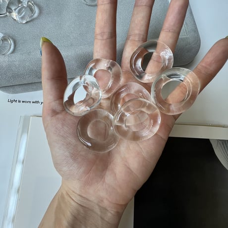 clear glass ring 8,11号,