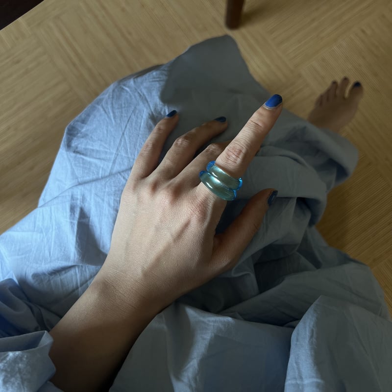 checker glass ring | yurikaakutsu