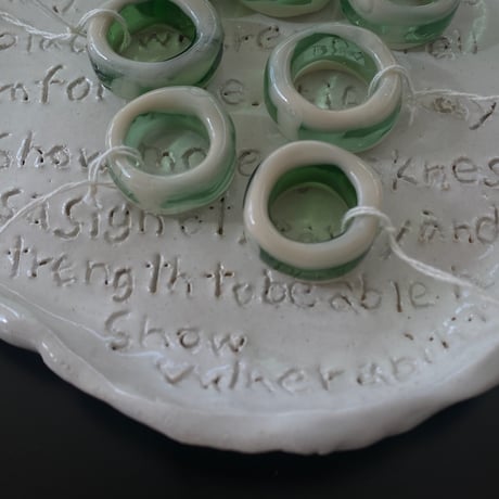 window glass ring green