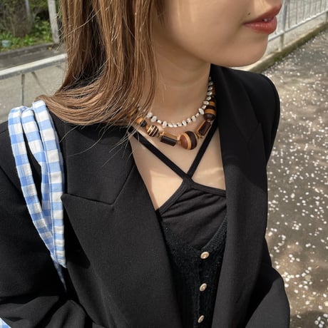 dot baroque pearl necklace / silver925