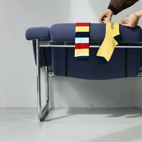 merino border socks / merino logo socks