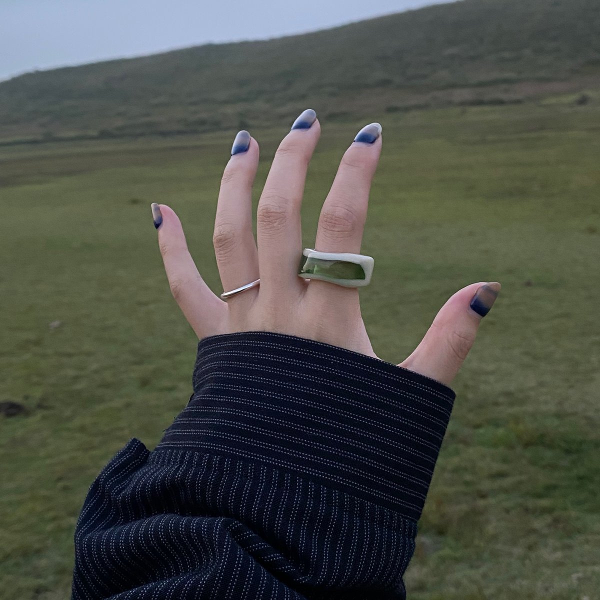 yurika akutsu window glass ring Sサイズ window glass ring green | yurikaakutsu