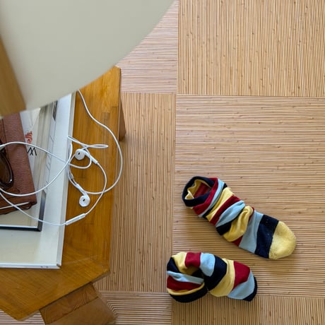 merino border socks / merino logo socks