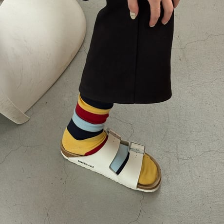 merino border socks / merino logo socks