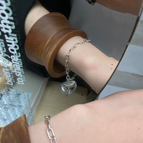dent wood bangle / brown