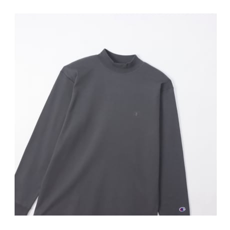 【CHAMPION】モックネックロングスリーブTシャツ