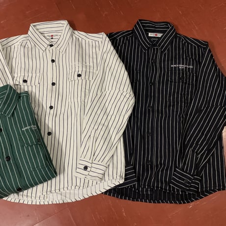 【SKREWZONE】DEPT STRIPE WORK SHIRTS L/S