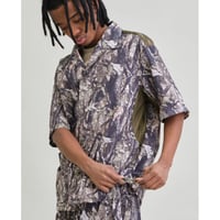 【UNFRM】NY TYPEWRITER PANEL MESH OPEN COLLAR SHIRT