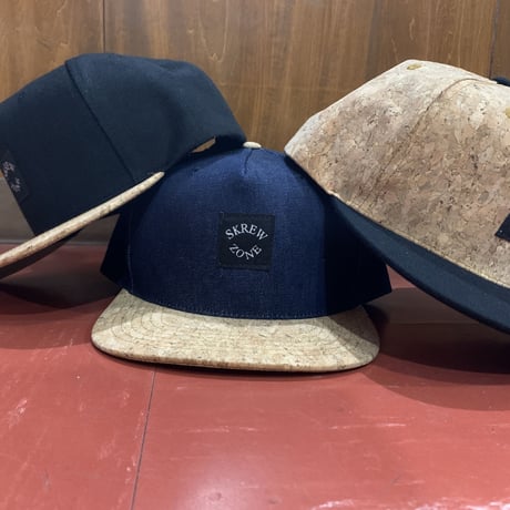 【SKREWZONE】BOX LOGO 5PANEL SNAP BACK CORK