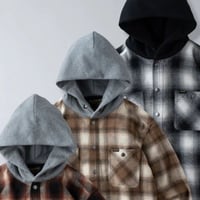 【BLUCO】HOODED FLANNNEL SHIRTS