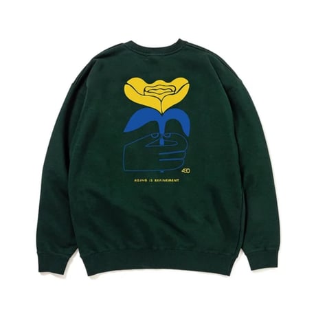 【FOURTHIRTY】NF "AGING IS REFINEMENT" C/N SWEAT [ナツヒデ クルーネック スウェット]