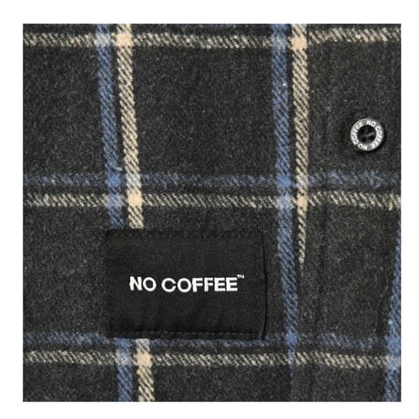 【NC by NO COFFEE】カットオフネルノーカラーシャツ　BLACK×BLUE