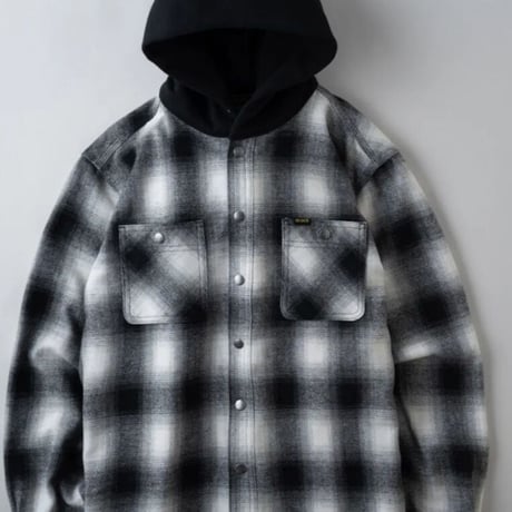 【BLUCO】HOODED FLANNNEL SHIRTS