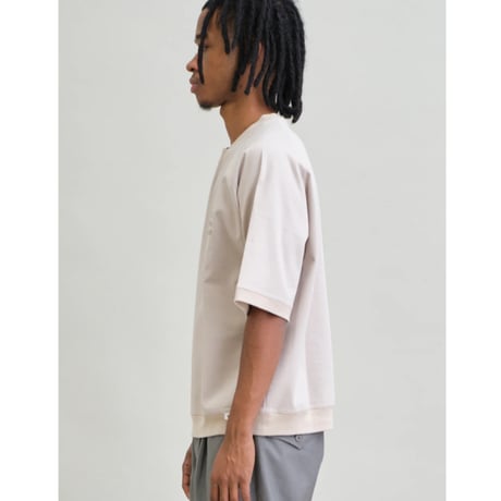 【UNFRM】UOS EMBROIDERY PONTE RIB 1/2 PULLOVER SHIRT