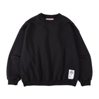 【楔　KUSABI】Flock Logo Crew Sweat - Black