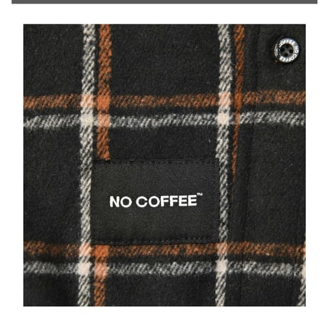 【NC by NO COFFEE】カットオフネルノーカラーシャツ　BLACK×BROWN