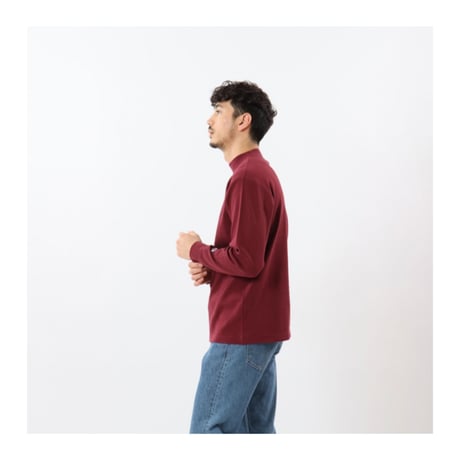 【CHAMPION】モックネックロングスリーブTシャツ