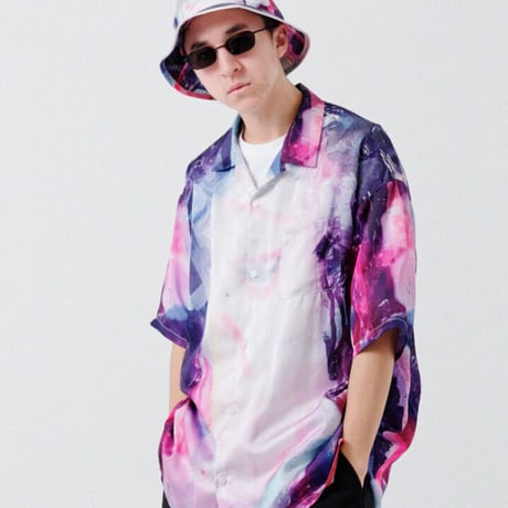 【HAIGHT】PURPLE NIGHT OPEN COLLAR SHIRT