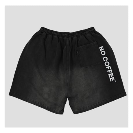 【NC by NO COFFEE】サルファーダイ クラックプリント スウェットショーツ BLACK