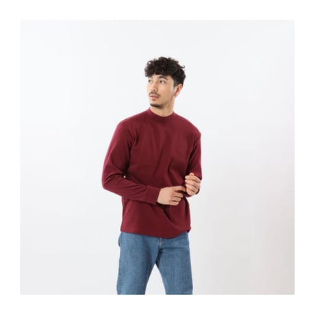 【CHAMPION】モックネックロングスリーブTシャツ