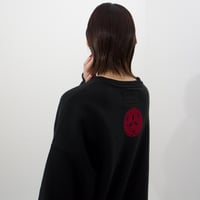 【楔　KUSABI】Flock Logo Crew Sweat - Red