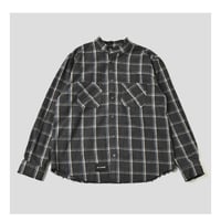 【NC by NO COFFEE】カットオフネルノーカラーシャツ　BLACK×BLUE