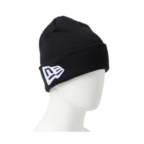 【NEWERA】ベーシック カフニット フラッグロゴ ブラック