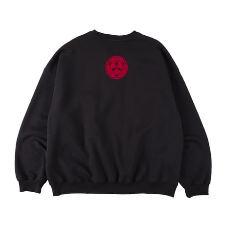 【楔　KUSABI】Flock Logo Crew Sweat - Red