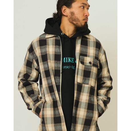 【BIG MIKE】Heavy Flannel Zip Shirt Jacket - 102535700
