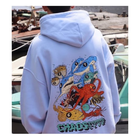 【CHAOS FISHING CLUB】Road Of The Sea Hoodie　light blue