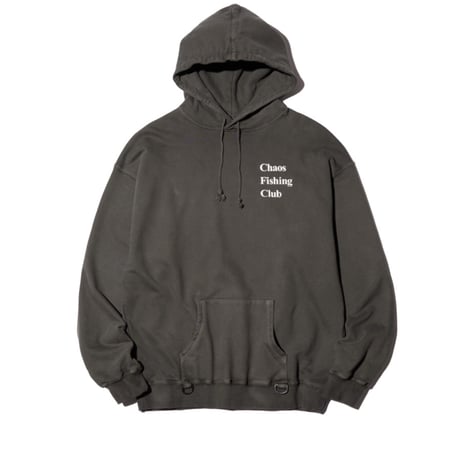 【CHAOS FISHING CLUB】Logo Pigment Hoodie INK BLACK