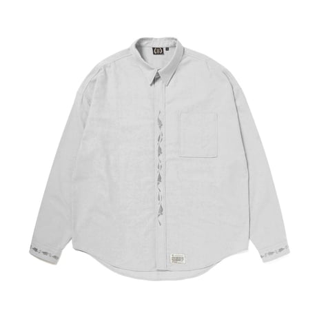 【SKREWZONE】×FOURTHIRTY  L/S OXFORD MHAK SHIRT [ロングスリーブ オックスフォード マーク シャツ]