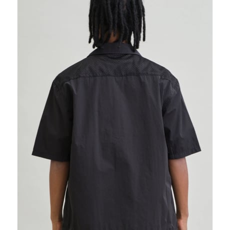 【UNFRM】NY TYPEWRITER PANEL MESH OPEN COLLAR SHIRT