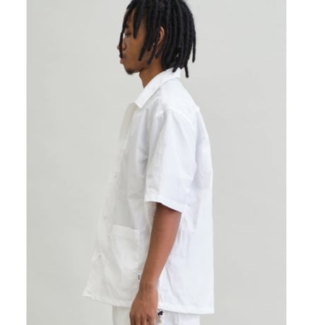 【UNFRM】NY TYPEWRITER PANEL MESH OPEN COLLAR SHIRT