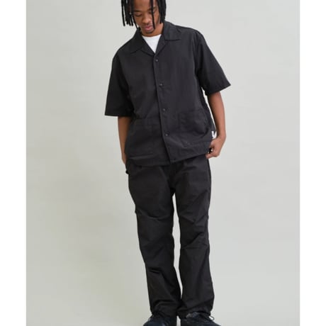 【UNFRM】NY TYPEWRITER PANEL MESH OPEN COLLAR SHIRT