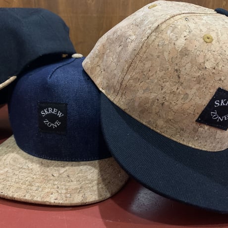 【SKREWZONE】BOX LOGO 5PANEL SNAP BACK CORK