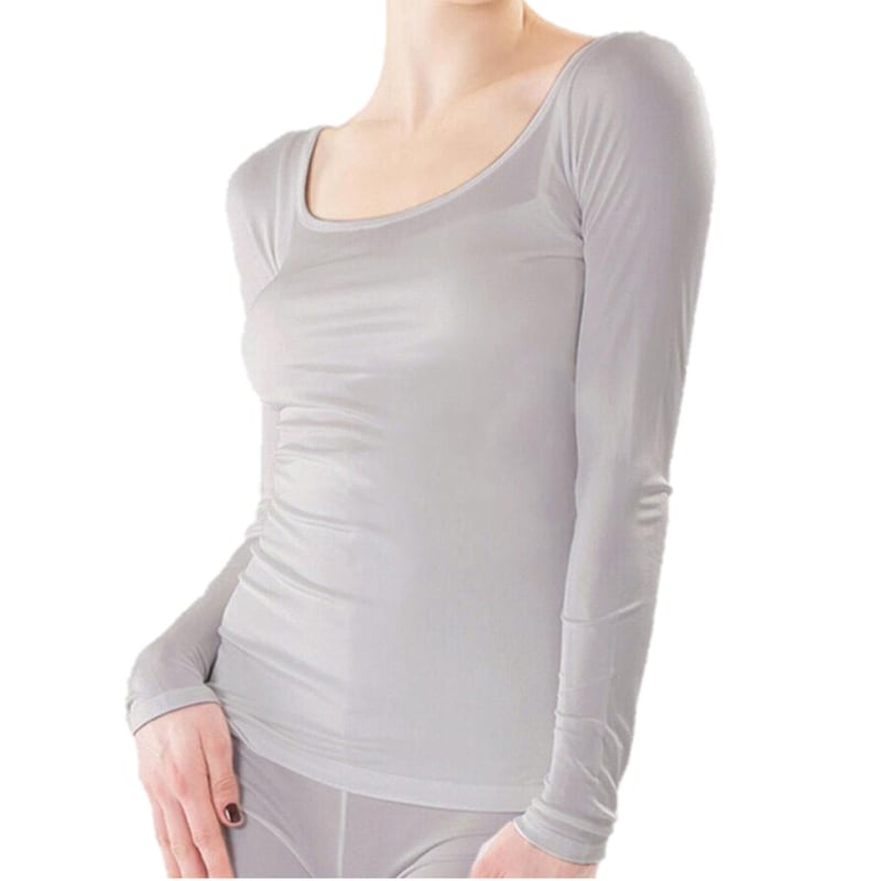 ピュア シルク 100％ ロングスリーブ (la sakura)2328 シルクインナー/