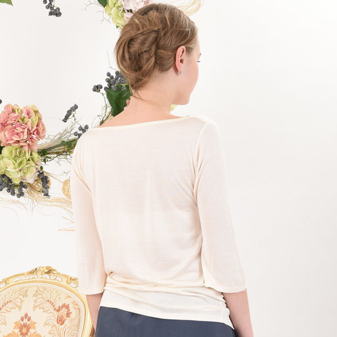 シルク100%✨レオナール カットソー カシュクール トリム 花 ゆったり XL シルク100%✨レオナール カットソー カシュクール トリム 花