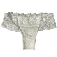 【アウトレット】サンプル品 ピュアシルク＆ レースタンガ/スーパービキニショーツ(la sakura)　M/ホワイト