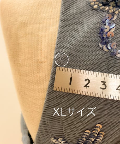 Lara ショルダーショール スレンダー ノースリーブドレス　ミスティブルー　XL ,XXLサイズ
