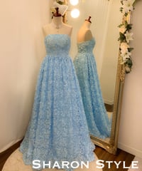 ペタルチュール Aラインドレス　ベビーブルー　MLサイズ